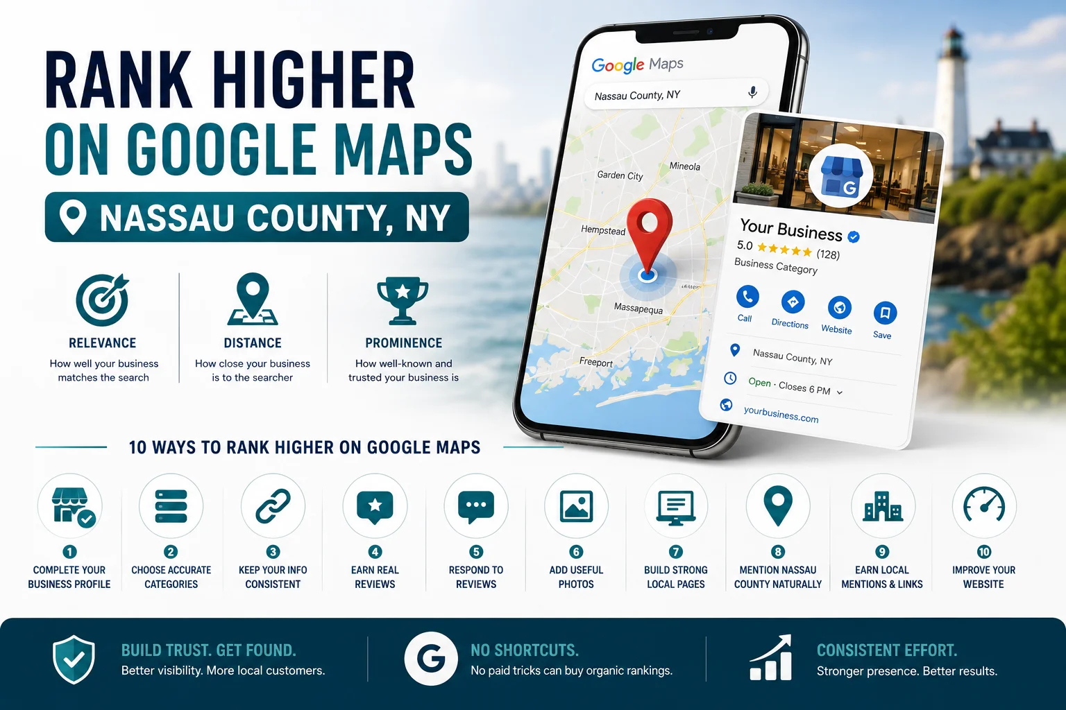 How to rank higher on Google Maps in Nassau County, NY — local SEO and Google Business Profile tips