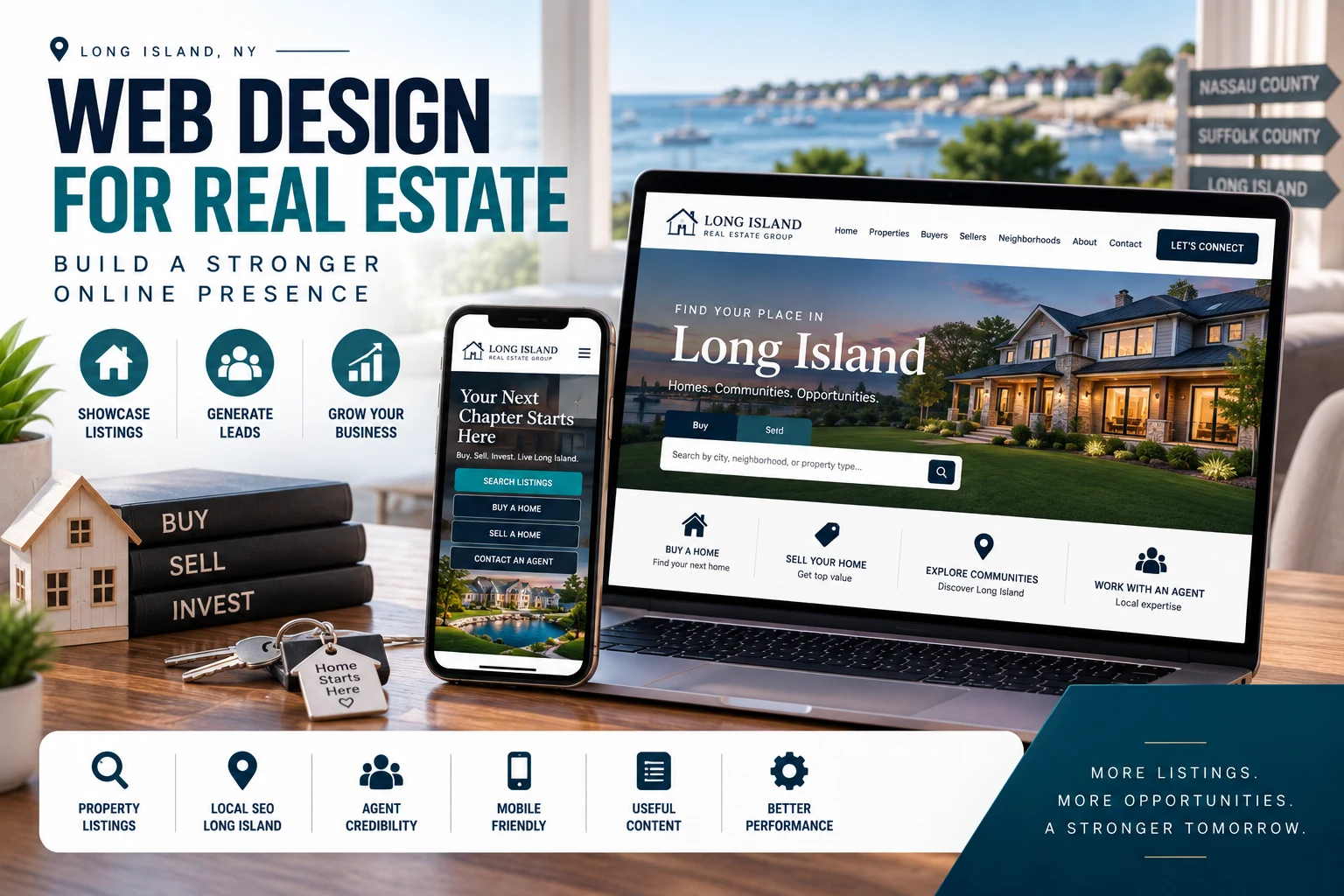 Real estate web design in Long Island — realtor website for listings, trust, and lead generation