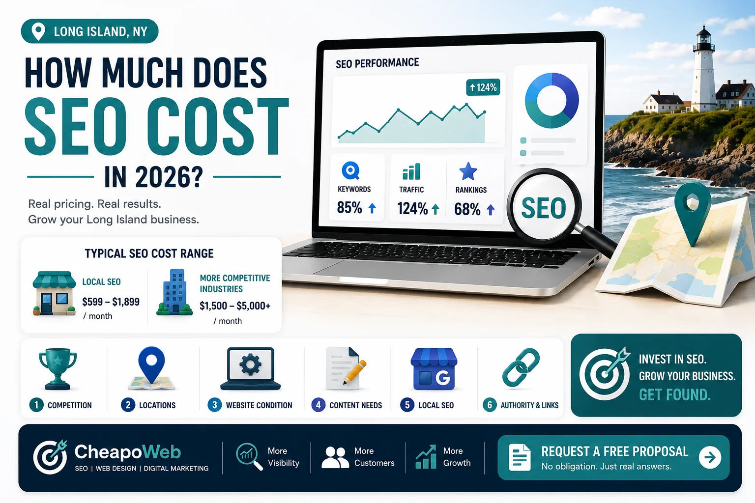SEO cost and pricing guide for Long Island and Nassau County small businesses in 2026
