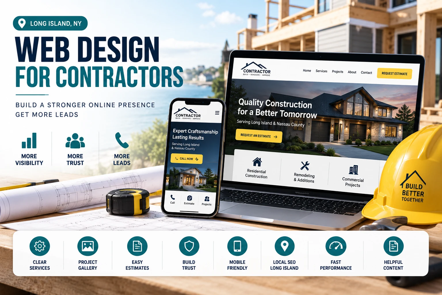 Web design for contractors in Long Island — contractor website built to generate more leads