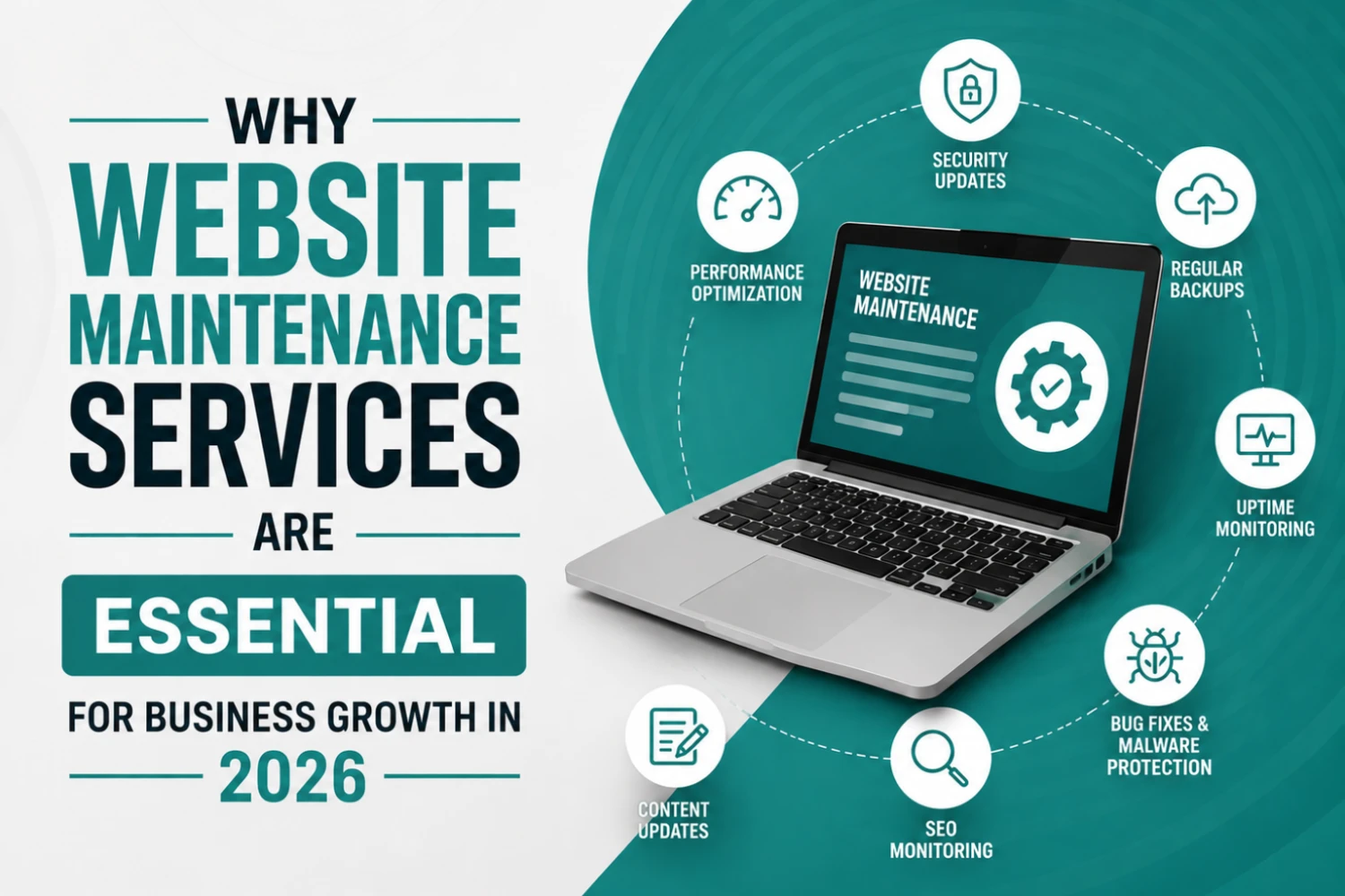 Website maintenance services illustration for business growth in 2026