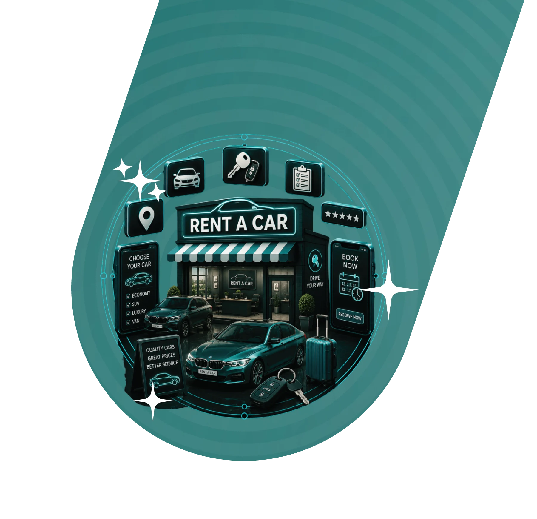Car rental website design and marketing